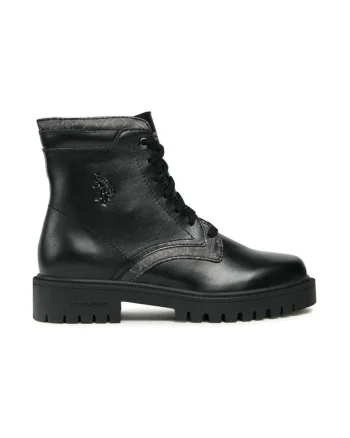 Botine dama, US POLO ASSN, 303154, Piele ecologica, Negru, Negru