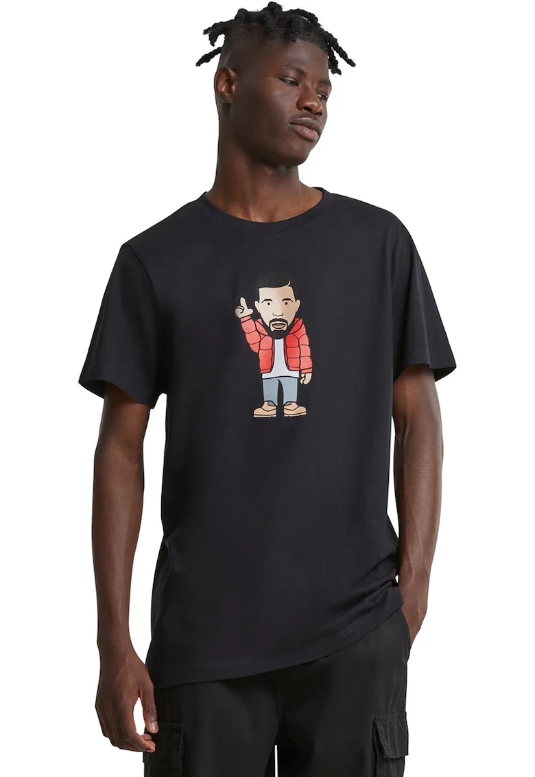 Tricou cu imprimeu grafic, Rosu/Negru/Bej