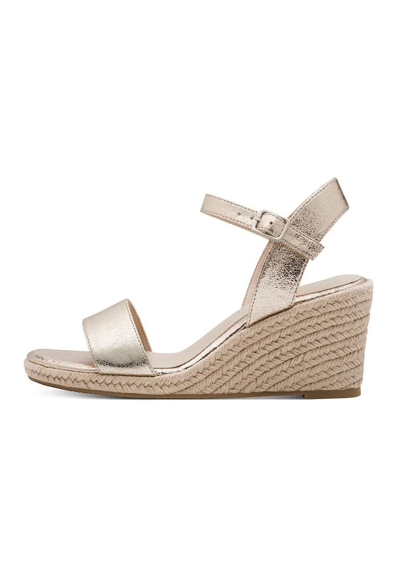Sandale-espadrile cu talpa wedge, Auriu