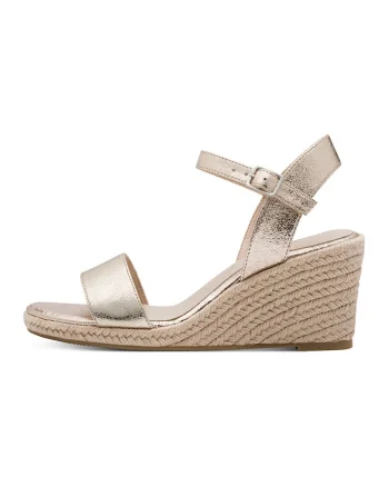 Sandale-espadrile cu talpa wedge, Auriu