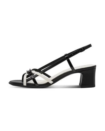 Sandale slingback de piele ecologica, Negru