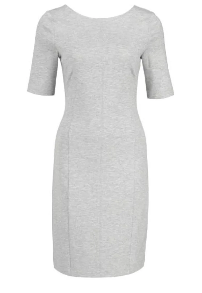 Rochie uni cu decolteu rotund,