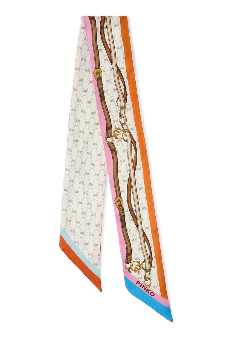 Esarfa din amestec de matase cu model, Multicolor