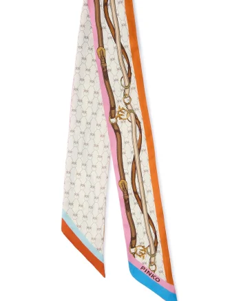 Esarfa din amestec de matase cu model, Multicolor