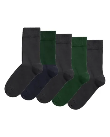Set de sosete lungi - 5 perechi, Verde/Negru
