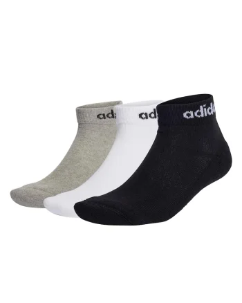Set de sosete scurte unisex cu logo - 3 perechi, Alb/Negru/Gri