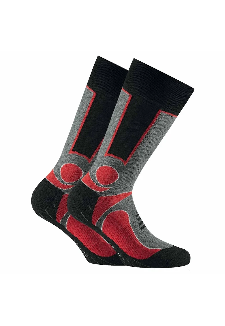 Set de sosete unisex pentru trekking - 2 perechi, Rosu