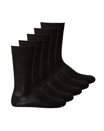 Set de sosete unisex lungi Essential - 5 perechi, Negru