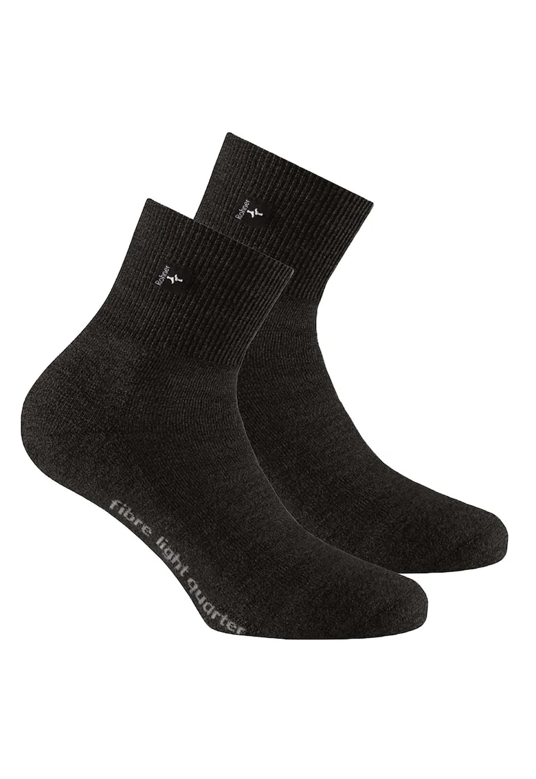 Sosete scurte unisex din amestec de lana pentru trekking, Negru