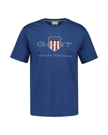 Tricou regular fit cu imprimeu logo Archive Shield, Albastru