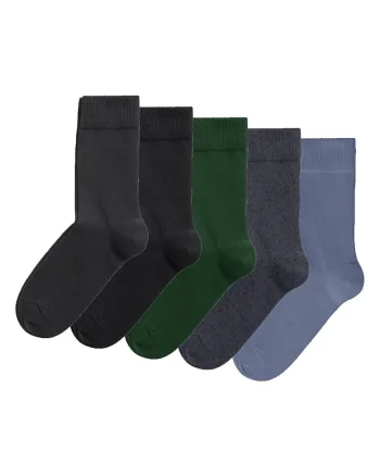 Set de sosete lungi - 5 perechi, Verde/Gri/Albastru prafuit