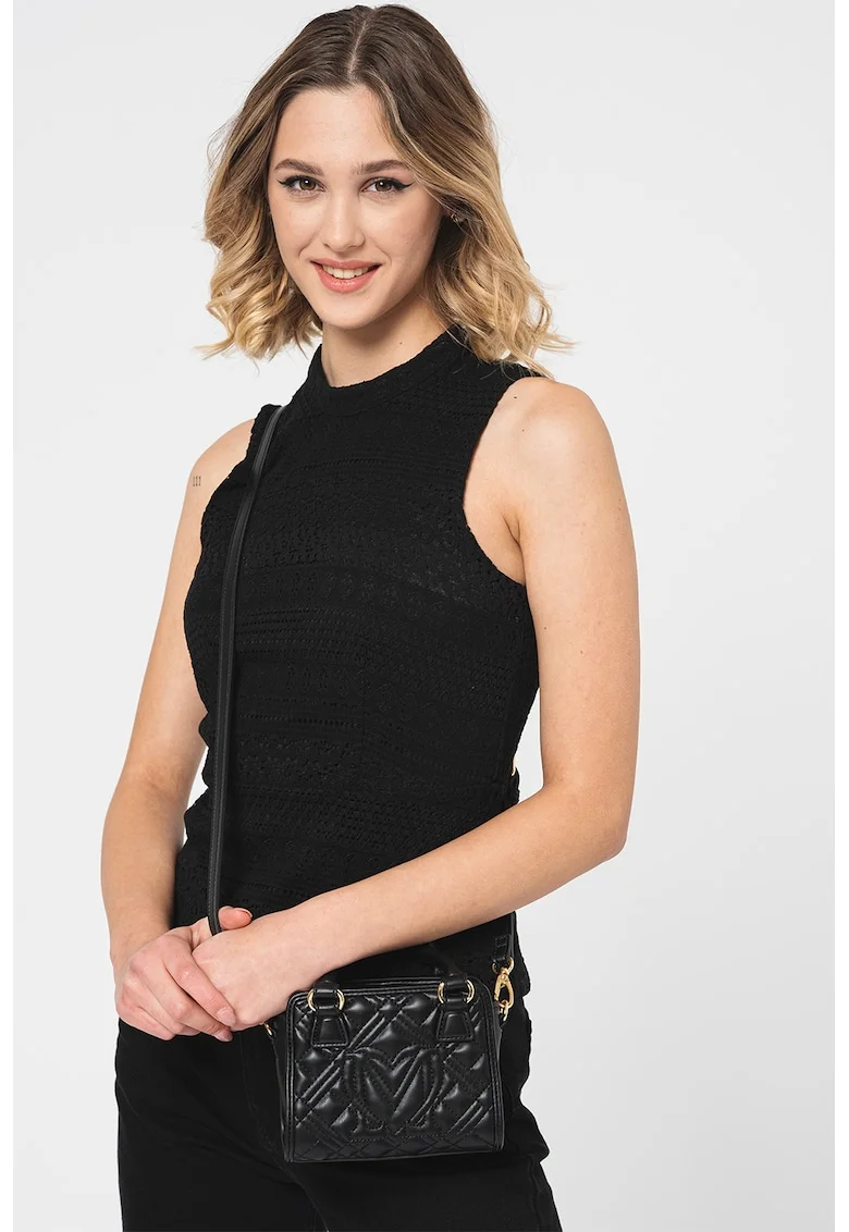 Bluza fara maneci din dantela, Negru
