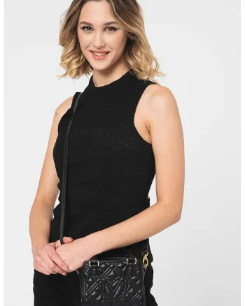 Bluza fara maneci din dantela, Negru