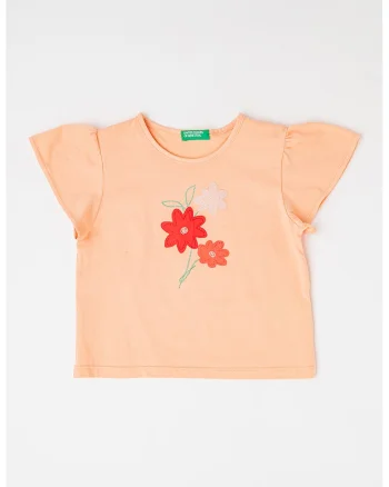 Tricou cu maneci butterfly, Portocaliu