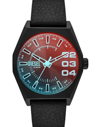 Ceas quartz cu o curea din piele, Negru