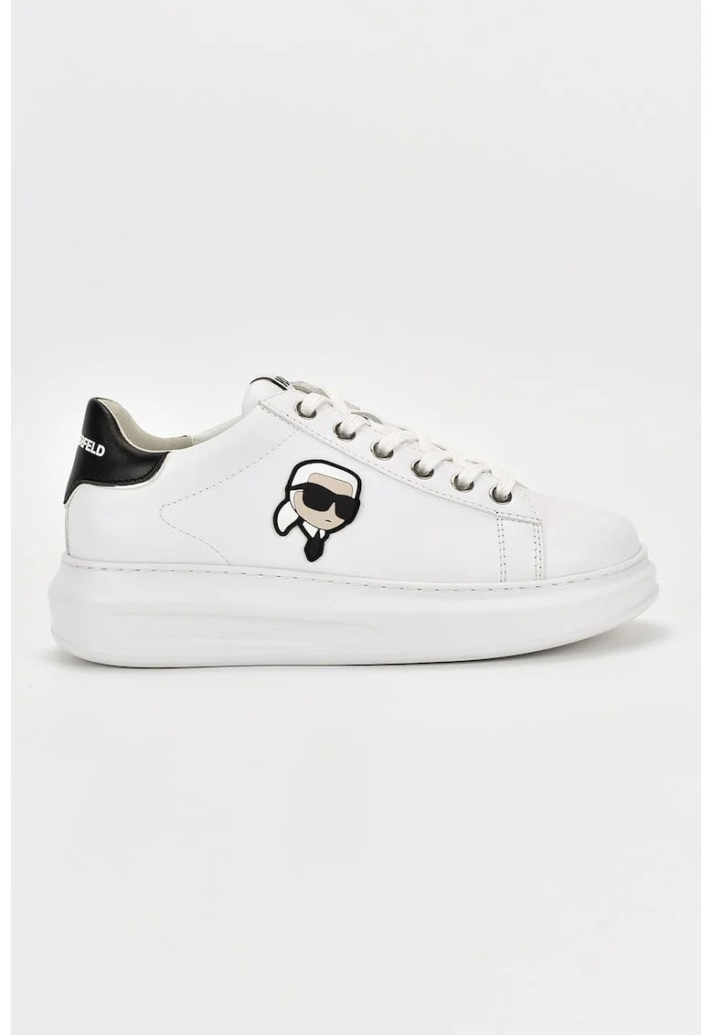 Pantofi sport de piele cu logo, Alb