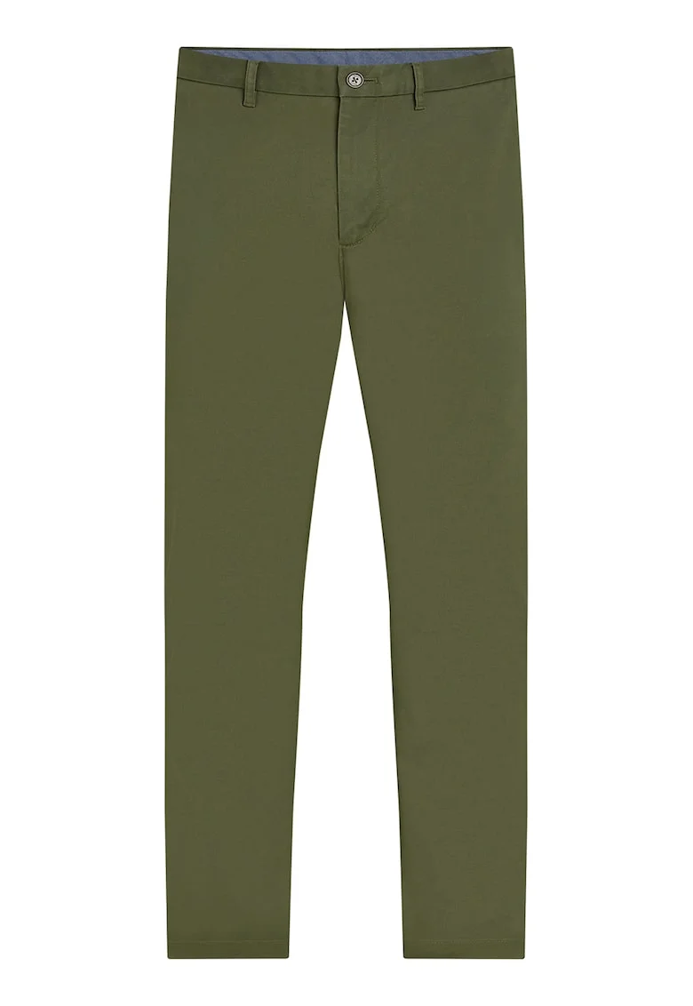 Pantaloni chino cu croiala dreapta Denton, Verde padure