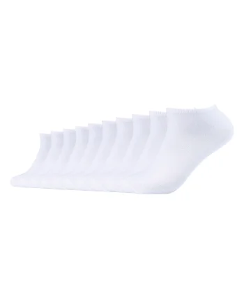 Set de sosete unisex pana la glezna - 10 perechi, Alb