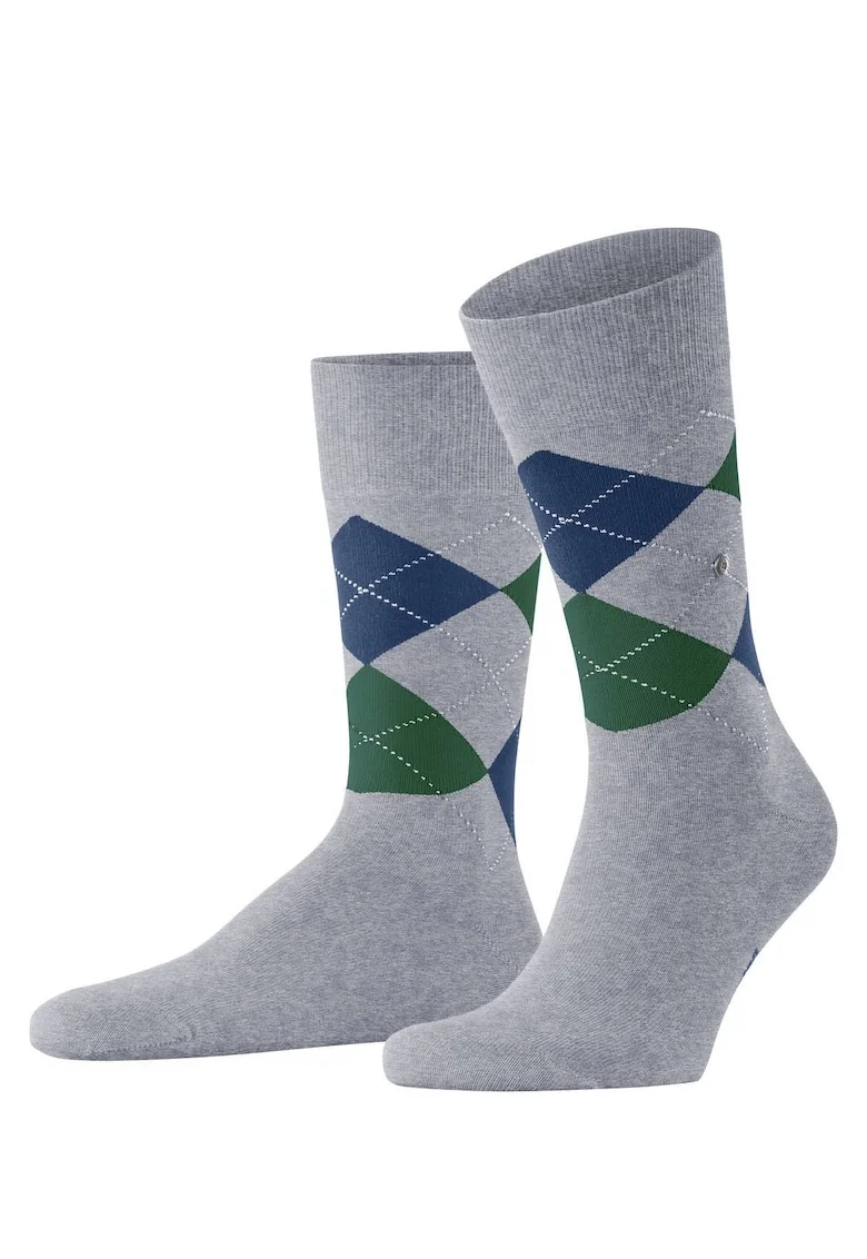 Sosete lungi cu model Emblem King 12633, Verde/Gri deschis/Albastru