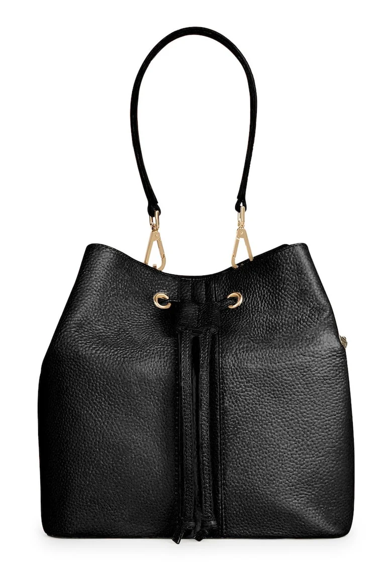 Geanta bucket de piele Andreanne, Negru
