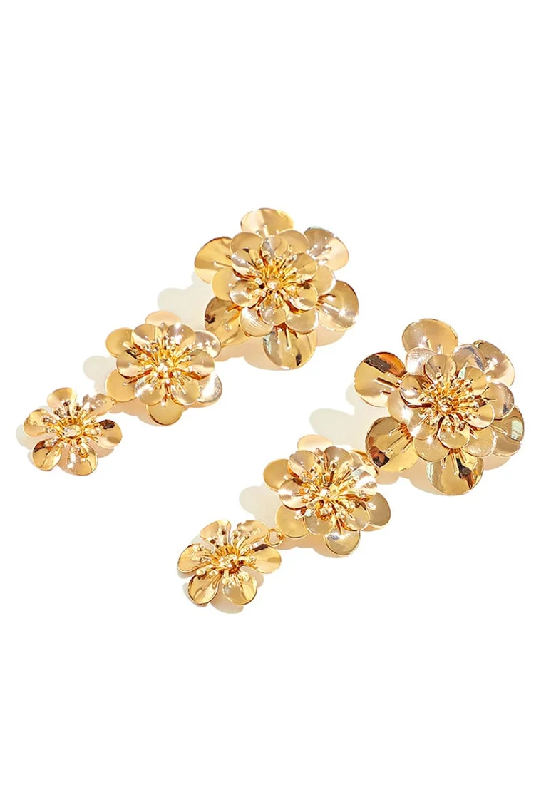 Cercei drop de aur de 18K filat, Auriu rose