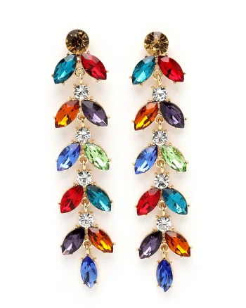 Cercei drop de aur de 18K filat, Multicolor