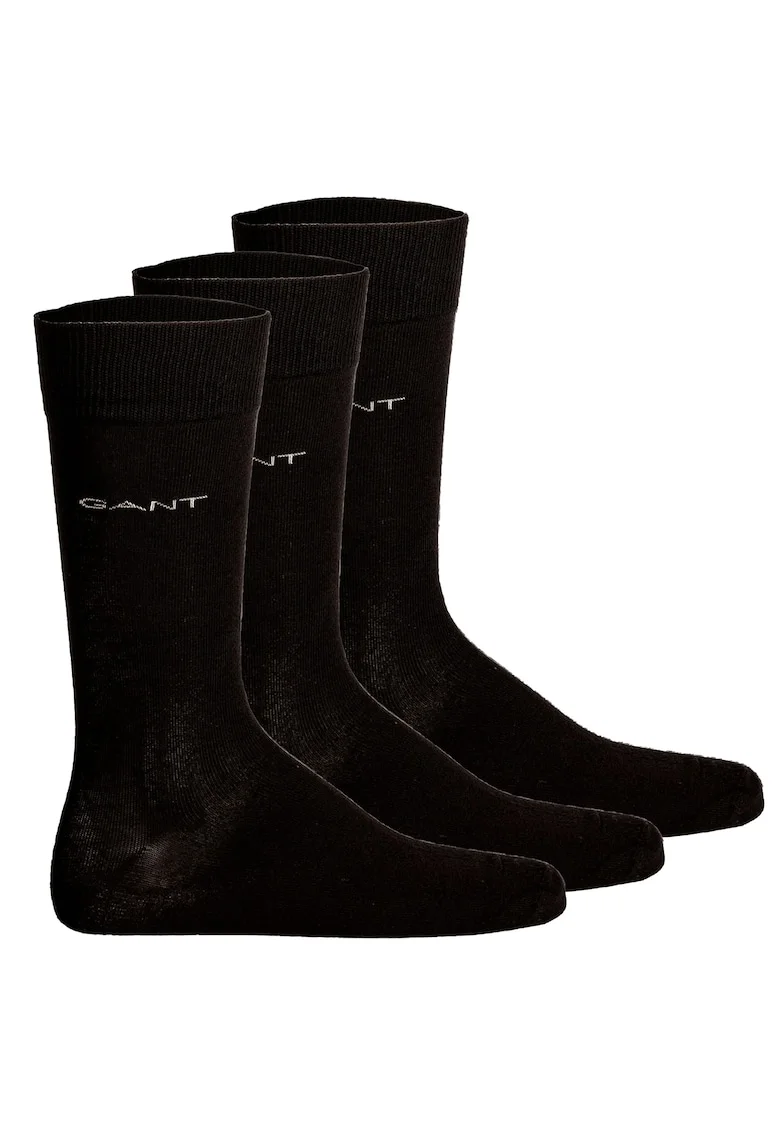 Set de sosete lungi cu detaliu logo - 3 perechi, Negru