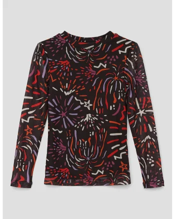 Bluza slim fit de plasa, Rosu/Negru