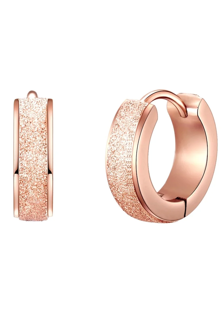Cercei placati cu aur de 14K, din otel inoxidabil, Auriu rose