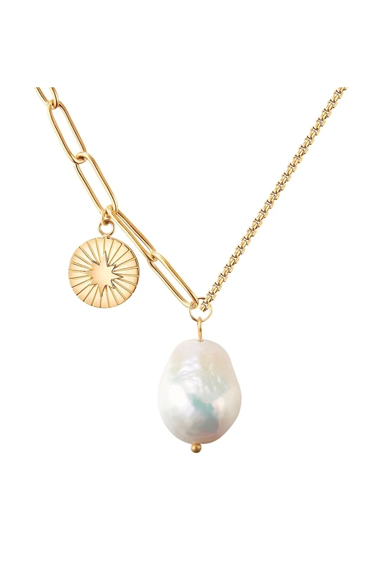 Colier ajustabil, placat cu aur de 14K, Auriu