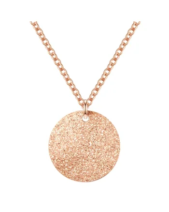 Colier placat cu aur de 14K si cu detaliu stralucitor, Auriu rose