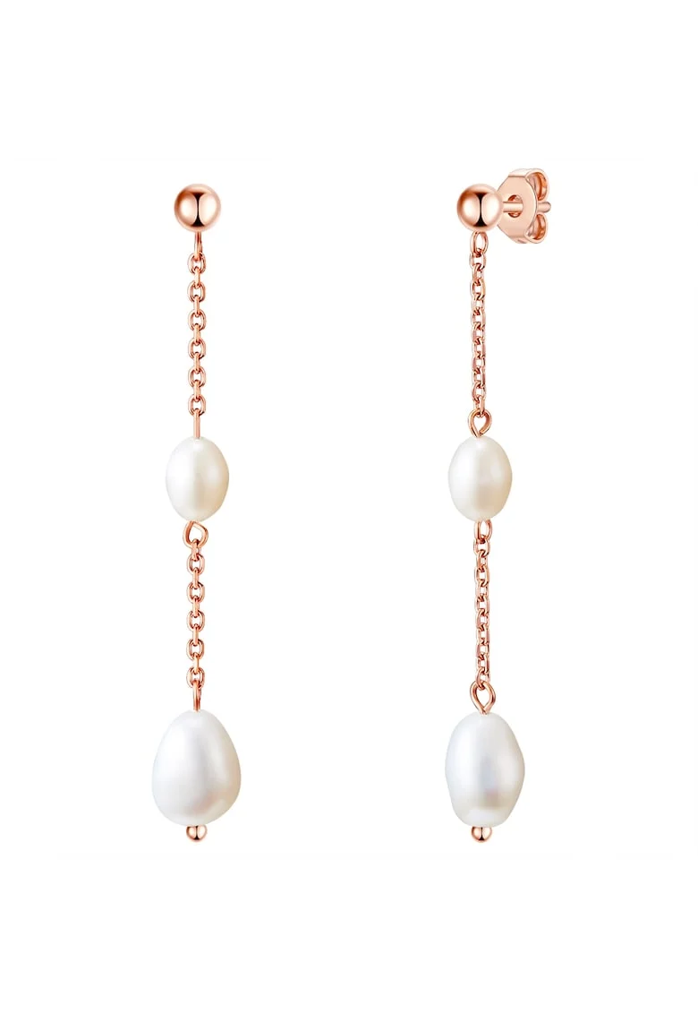 Cercei drop placati cu aur de 14K, Auriu rose