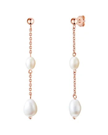 Cercei drop placati cu aur de 14K, Auriu rose