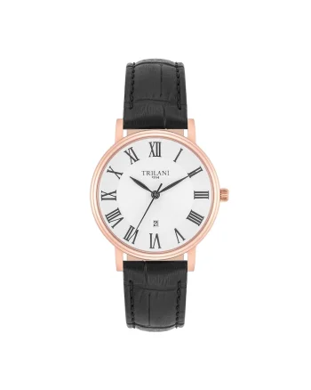 Ceas quartz de otel inoxidabil 19099, Auriu