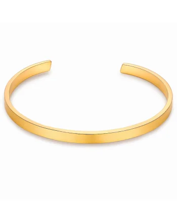 Bratara rigida placata cu aur de 14K, Auriu