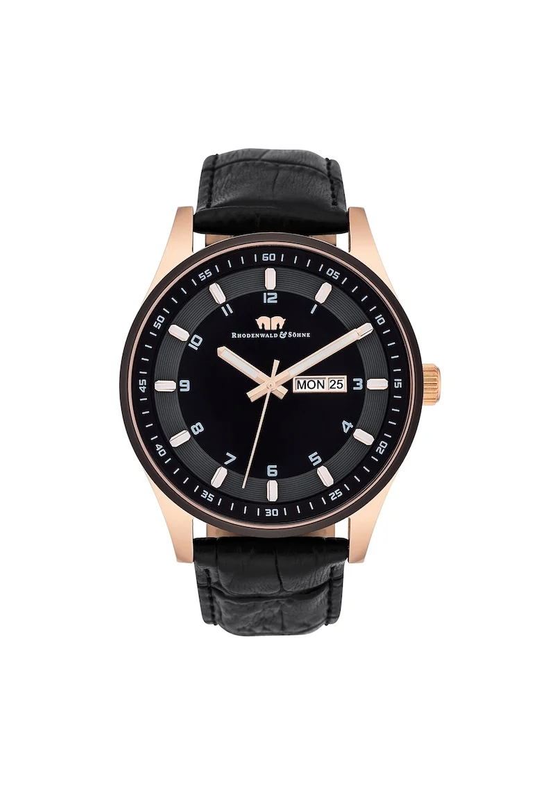 Ceas quartz cu logo pe cadan, Negru