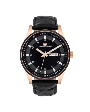 Ceas quartz cu logo pe cadan, Negru