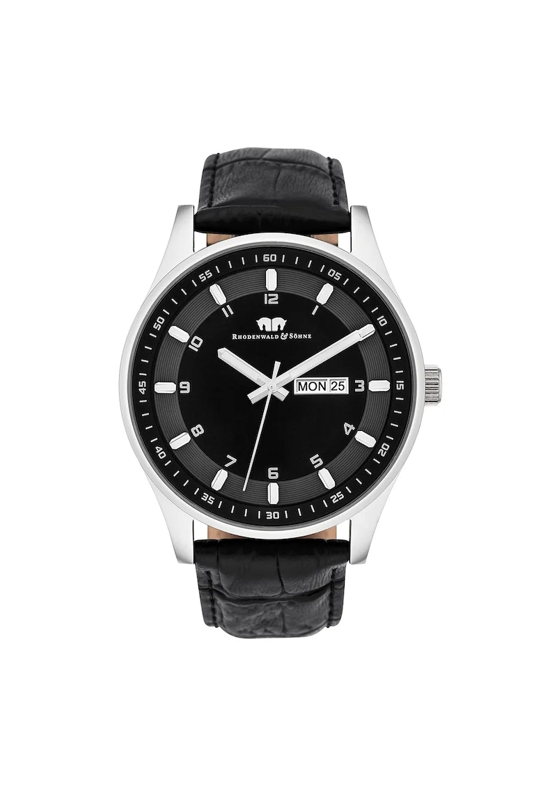Ceas quartz cu logo pe cadan, Argintiu