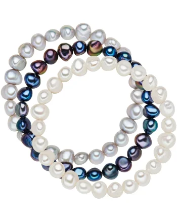 Set de bratari cu perle de apa dulce - 3 piese, Multicolor