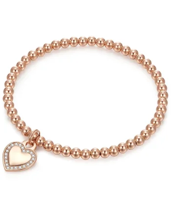 Bratara placata cu aur de 14K si decorata cu cristale 22545, Auriu rose