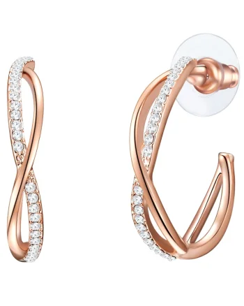 Cercei rotunzi placati cu aur de 14K, Auriu rose
