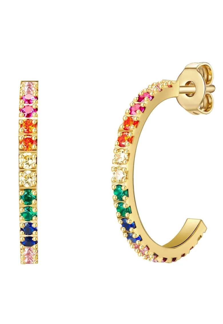 Cercei placati cu aur de 14K, din otel inoxidabil, Auriu