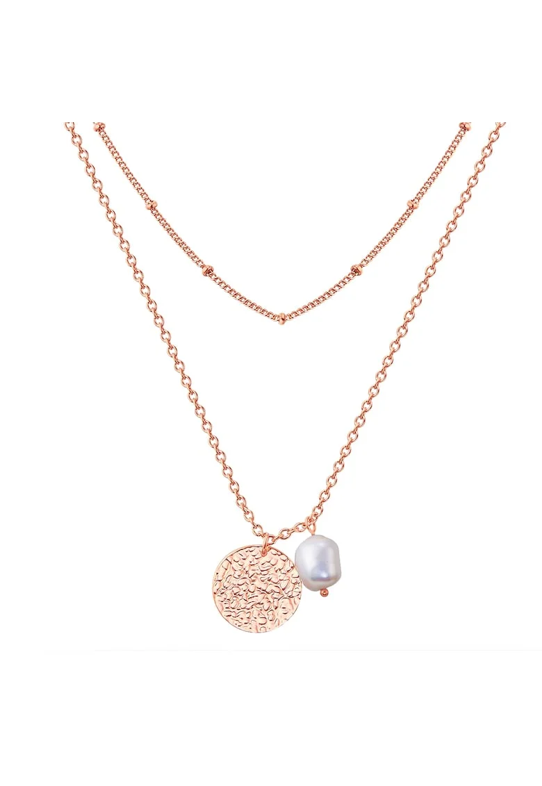 Colier stratificat, placat cu aur de 18K, Auriu rose
