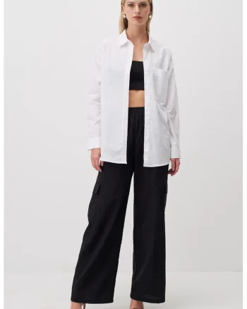 Pantaloni cargo cu croiala ampla, Negru