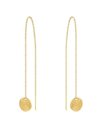 Cercei drop placati cu aur de 14K, Auriu