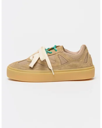 Pantofi sport Lynn cu garnituri din piele intoarsa, Bej