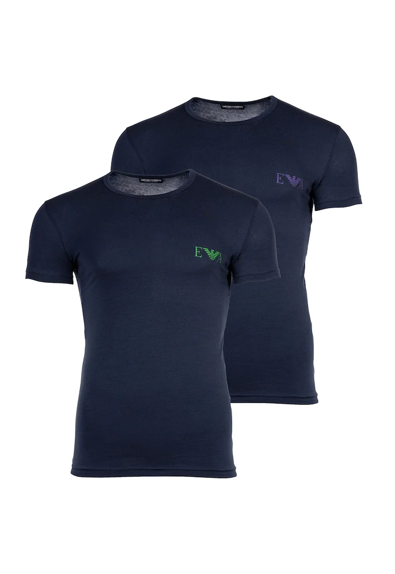 Set de tricouri slim fit - 2 piese, Albastru inchis