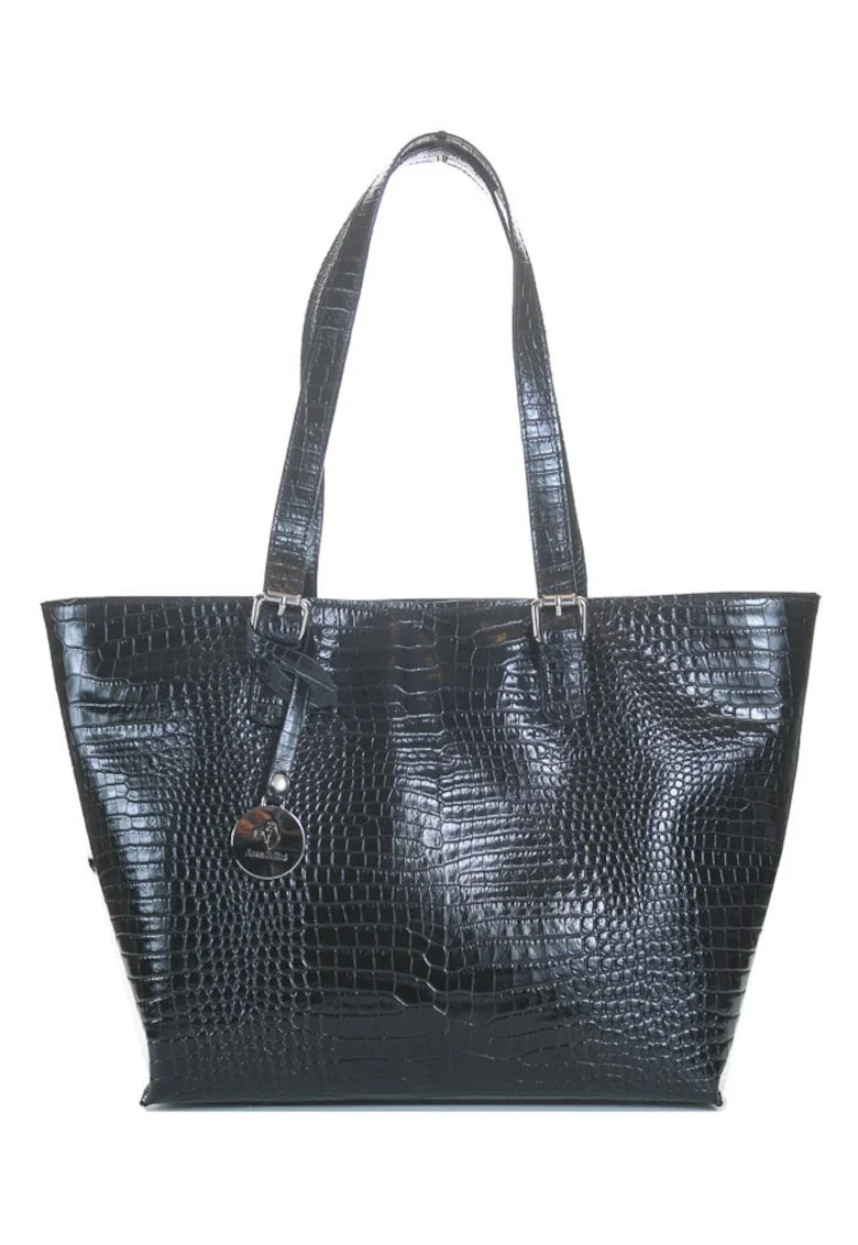 Geanta Dama Yvette Piele naturala,  croco negru