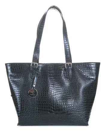 Geanta Dama Yvette Piele naturala,  croco negru
