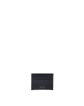 Portcart de piele cu model piele de reptila, Negru